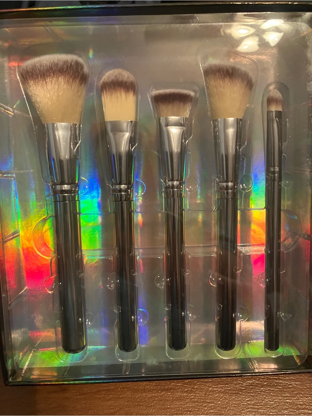Nicole Miller Metallic Complexion Collection Brush Set - Black Handles (5-Piece)
